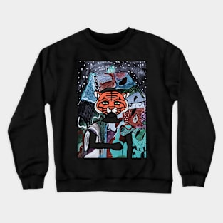 Godzilla NFT - Unleash the Mystery: Female Character with Animal Mask and Green Eyes Crewneck Sweatshirt